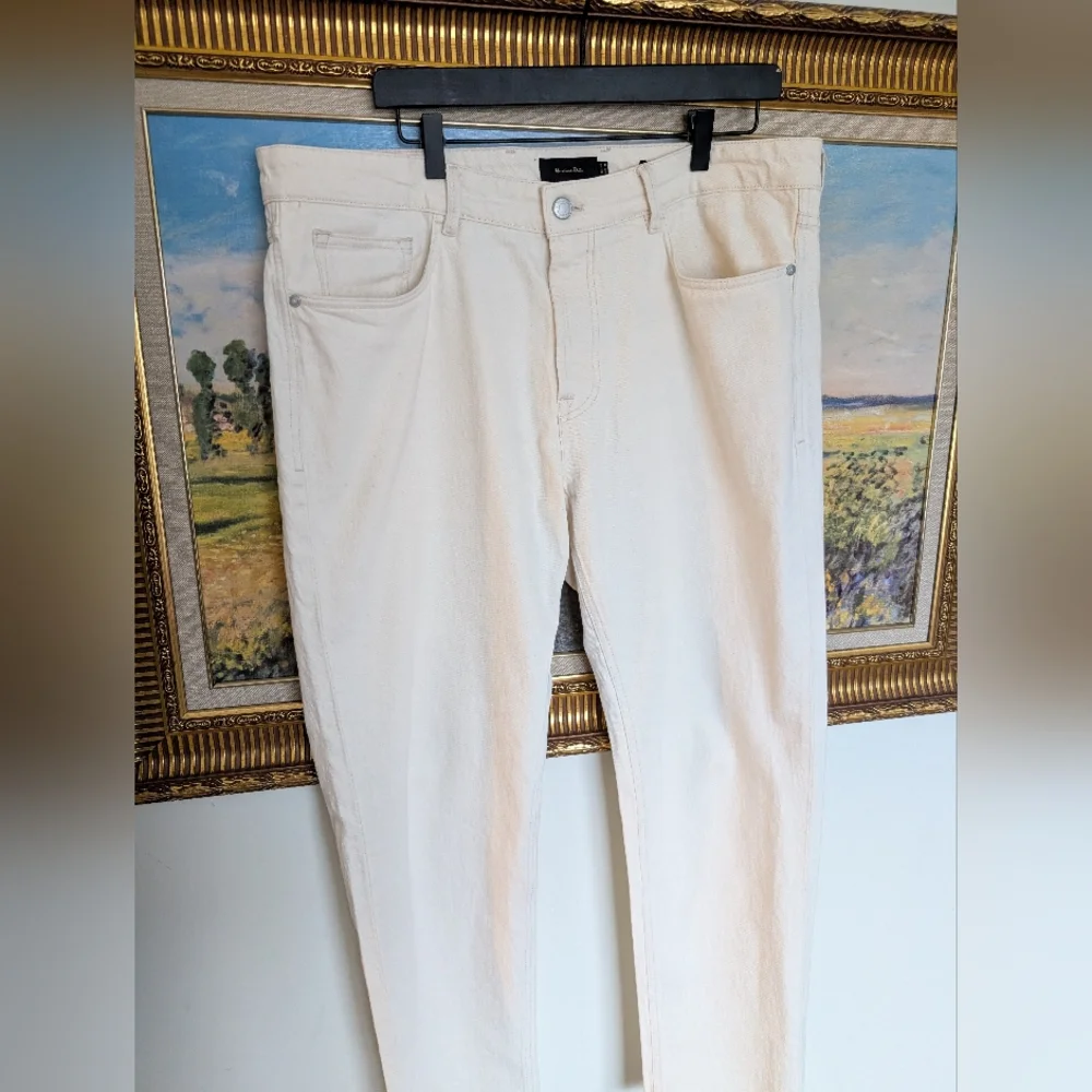 Massimo Dutti Cream Straight Men Jeans